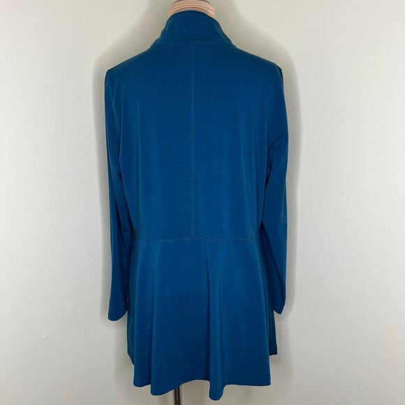 Soft Surroundings Half Zip Jacket XL Womens Blue Flounce Minimalist Popover Top - Picture 3 of 6